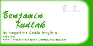 benjamin kudlak business card